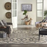 Nourison Cozumel CZM04 Area Rug, Cream/Grey, 7' x 10'