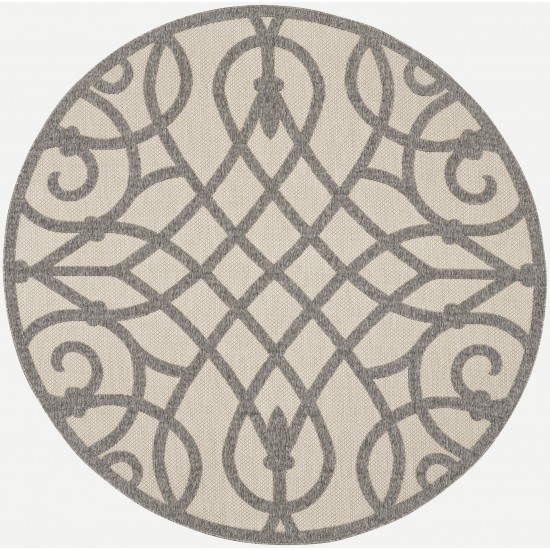 Nourison Cozumel CZM04 Area Rug, Cream/Grey, 7'10" x Round