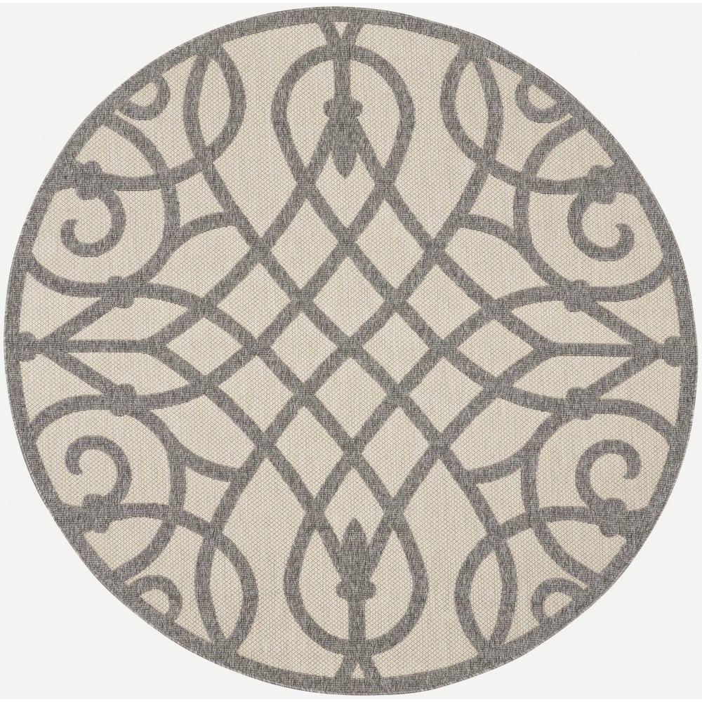 Nourison Cozumel CZM04 Area Rug, Cream/Grey, 7'10" x Round