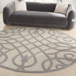 Nourison Cozumel CZM04 Area Rug, Cream/Grey, 7'10" x Round