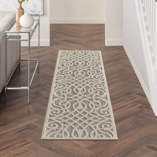 Nourison Cozumel CZM04 Runner Rug, Grey, 2'2" x 10'