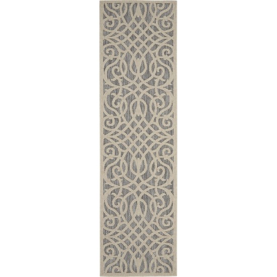 Nourison Cozumel CZM04 Runner Rug, Grey, 2'2" x 7'6"