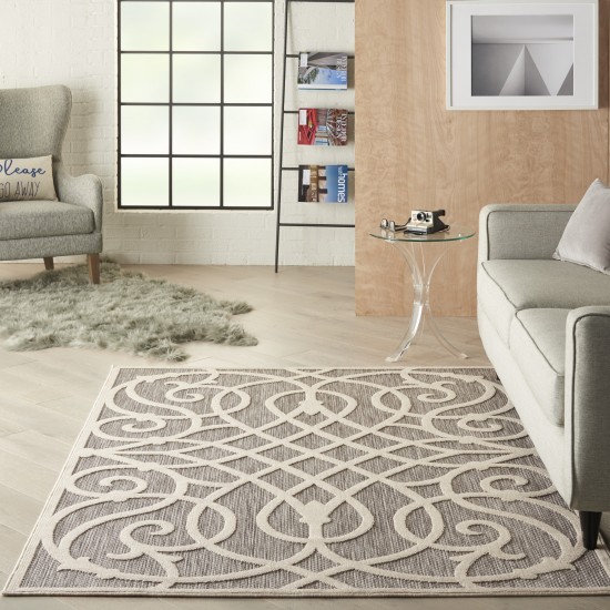 Nourison Cozumel CZM04 Area Rug, Grey, 4' x 6'