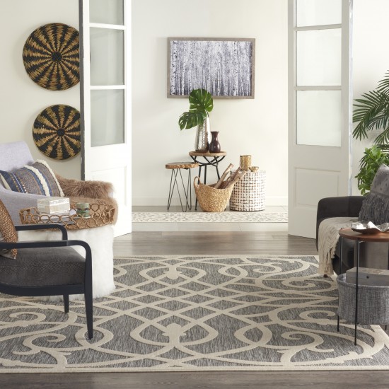 Nourison Cozumel CZM04 Area Rug, Grey, 7' x 10'