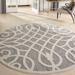 Nourison Cozumel CZM04 Area Rug, Grey, 7'10" x Round