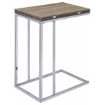 ACME Danson Side Table, Weathered Oak & Chrome