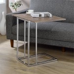 ACME Danson Side Table, Weathered Oak & Chrome