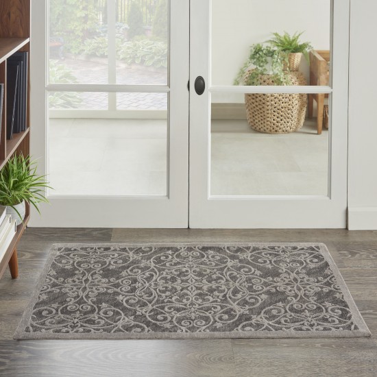 Nourison Damask DAS01 Area Rug, Grey, 2'3" x 3'9"