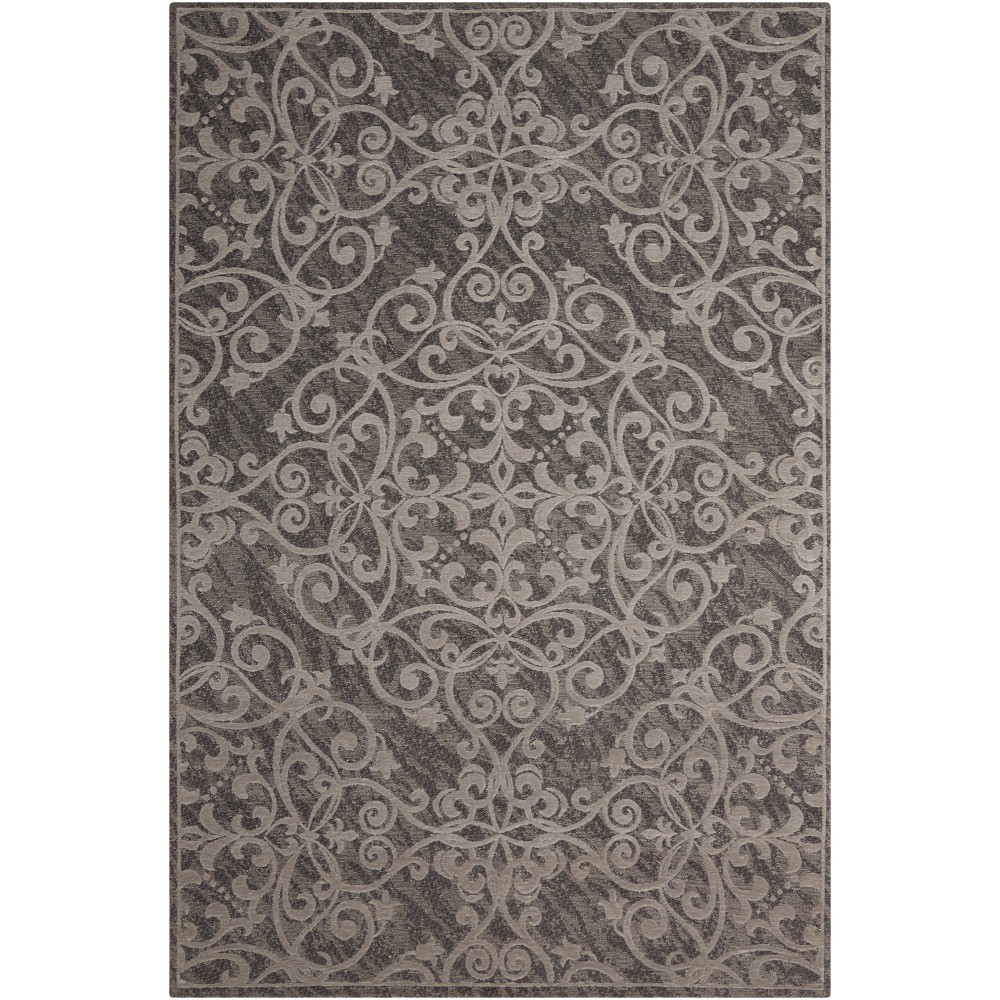 Nourison Damask DAS01 Area Rug, Grey, 5' x 7'