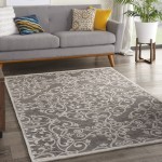 Nourison Damask DAS01 Area Rug, Grey, 5' x 7'