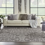 Nourison Damask DAS01 Area Rug, Grey, 8' x 10'