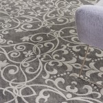 Nourison Damask DAS01 Area Rug, Grey, 8' x 10'