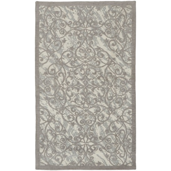 Nourison Damask DAS01 Area Rug, Ivory/Grey, 2'3" x 3'9"