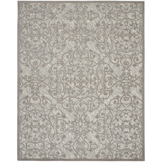 Nourison Damask DAS01 Area Rug, Ivory/Grey, 8' x 10'