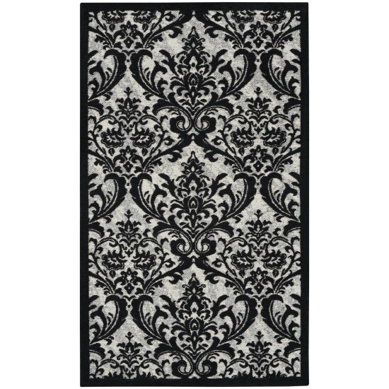 Nourison Damask DAS02 Area Rug, Black/White, 2'3" x 3'9"