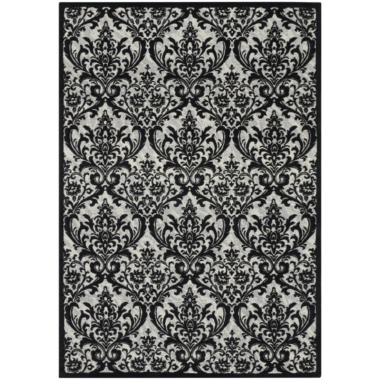 Nourison Damask DAS02 Area Rug, Black/White, 5' x 7'