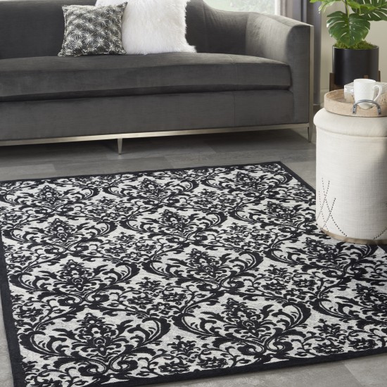 Nourison Damask DAS02 Area Rug, Black/White, 5' x 7'