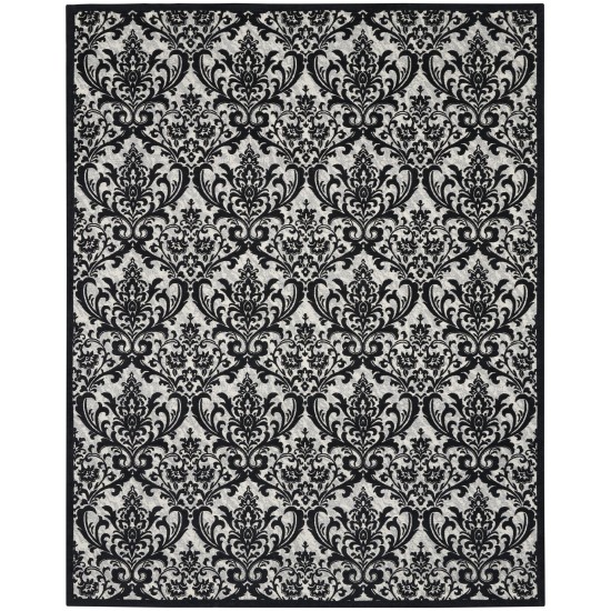 Nourison Damask DAS02 Area Rug, Black/White, 8' x 10'