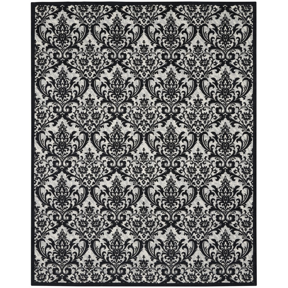 Nourison Damask DAS02 Area Rug, Black/White, 8' x 10'