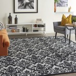 Nourison Damask DAS02 Area Rug, Black/White, 8' x 10'