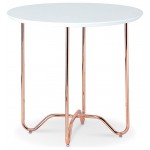 ACME Canty End Table, White & Rose Gold