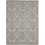 Nourison Damask DAS02 Area Rug, Ivory/Grey, 5' x 7'