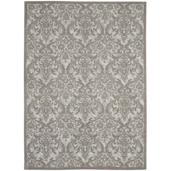 Nourison Damask DAS02 Area Rug, Ivory/Grey, 5' x 7'