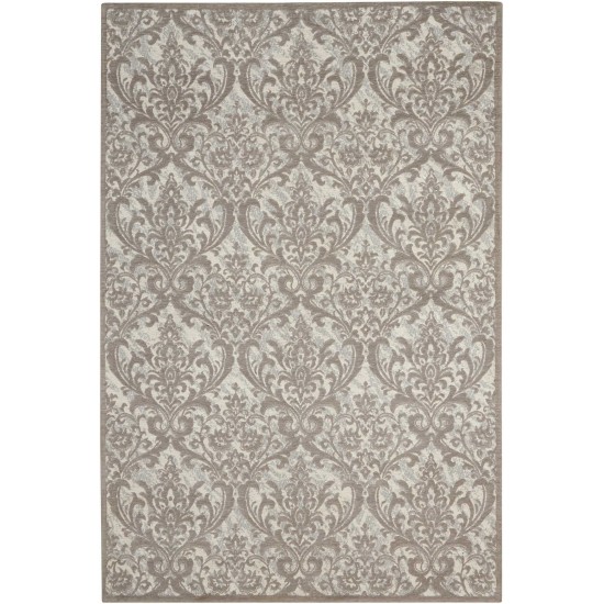 Nourison Damask DAS02 Area Rug, Ivory/Grey, 8' x 10'