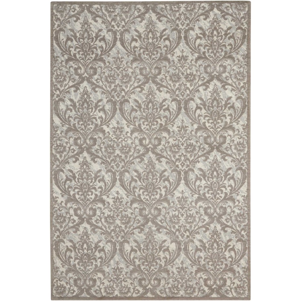 Nourison Damask DAS02 Area Rug, Ivory/Grey, 8' x 10'