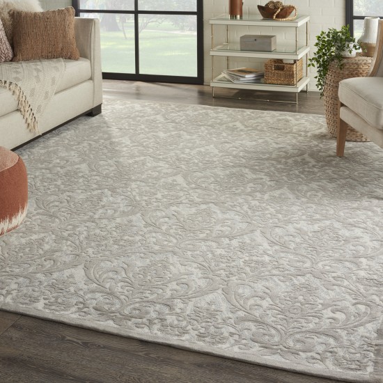 Nourison Damask DAS02 Area Rug, Ivory/Grey, 8' x 10'