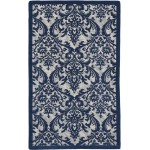 Nourison Damask DAS02 Area Rug, Ivory/Navy, 2'3" x 3'9"