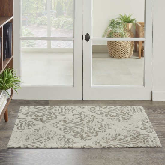 Nourison Damask DAS03 Area Rug, Ivory, 2'3" x 3'9"