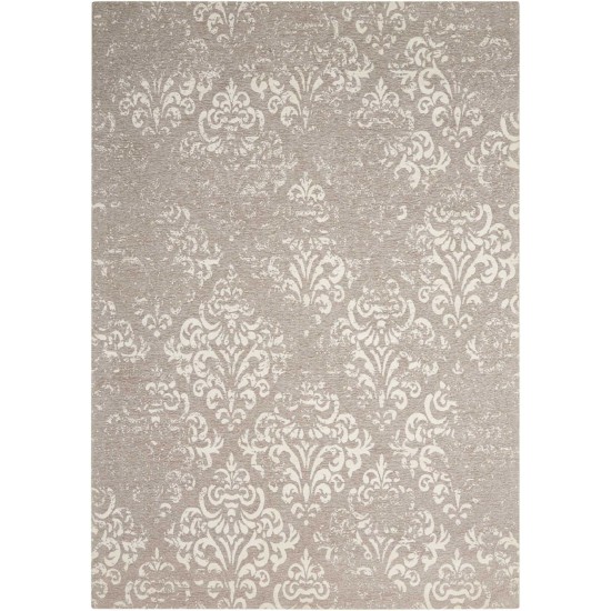 Nourison Damask DAS03 Area Rug, Ivory/Grey, 5' x 7'