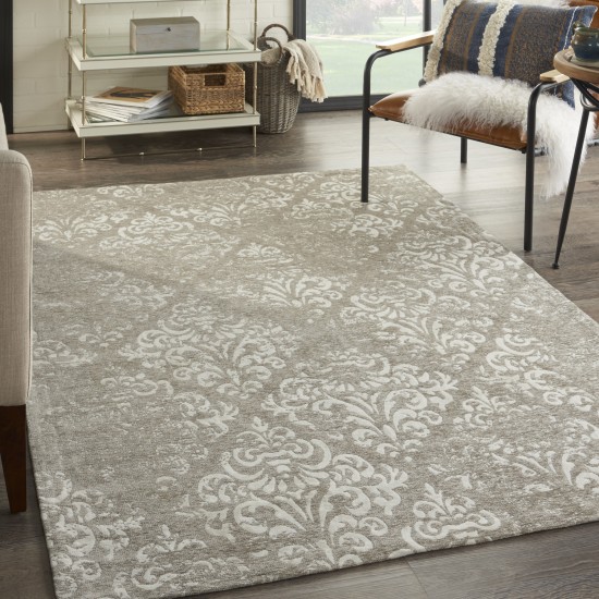 Nourison Damask DAS03 Area Rug, Ivory/Grey, 5' x 7'