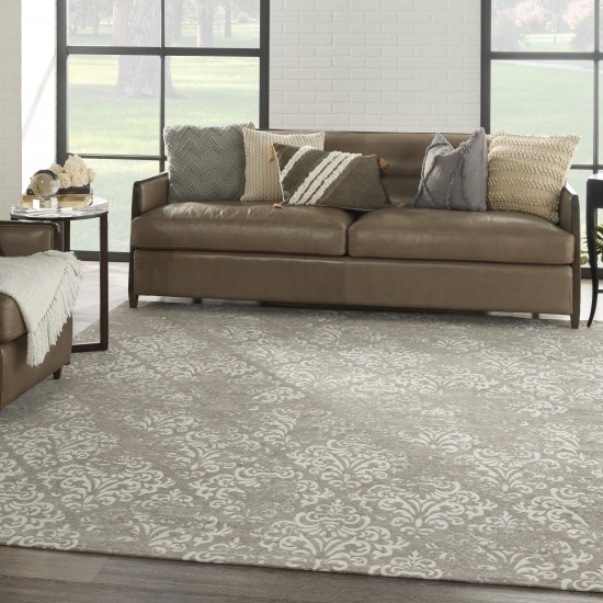 Nourison Damask DAS03 Area Rug, Ivory/Grey, 8' x 10'