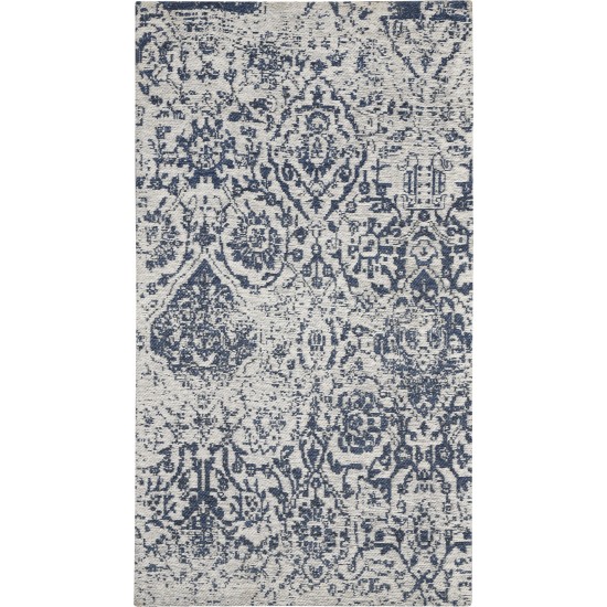 Nourison Damask DAS06 Area Rug, Blue, 2'3" x 3'9"