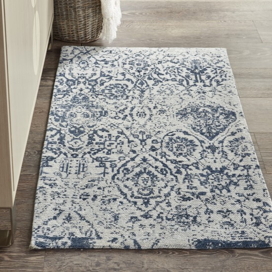 Nourison Damask DAS06 Area Rug, Blue, 2'3" x 3'9"