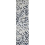 Nourison Damask DAS06 Runner Rug, Blue, 2'3" x 7'6"