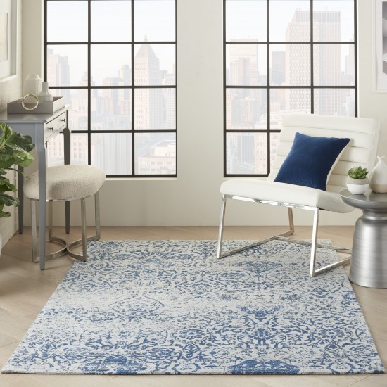 Nourison Damask DAS06 Area Rug, Blue, 3'6" x 5'6"