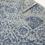 Nourison Damask DAS06 Area Rug, Blue, 3'6" x 5'6"