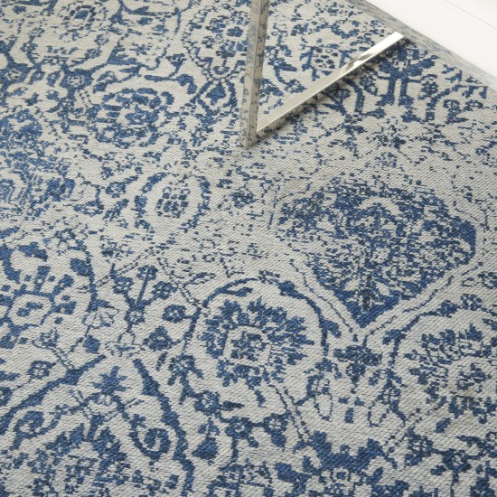 Nourison Damask DAS06 Area Rug, Blue, 3'6" x 5'6"