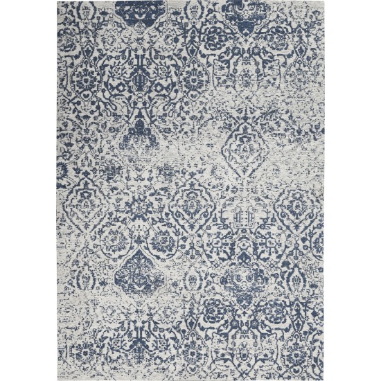 Nourison Damask DAS06 Area Rug, Blue, 5' x 7'