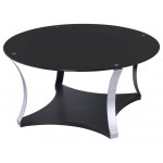 ACME Geiger Coffee Table, Chrome & Black Glass