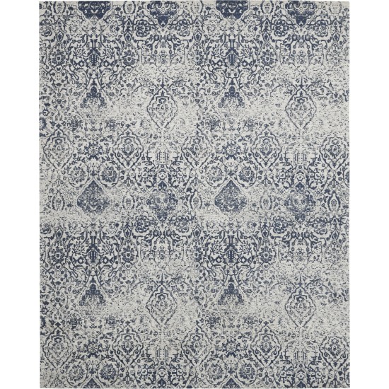 Nourison Damask DAS06 Area Rug, Blue, 9' x 12'