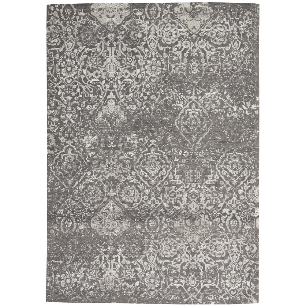 Nourison Damask DAS06 Area Rug, Dark Grey, 5' x 7'