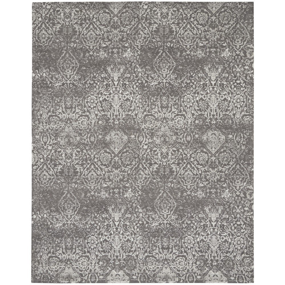 Nourison Damask DAS06 Area Rug, Dark Grey, 9' x 12'