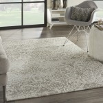 Nourison Damask DAS06 Area Rug, Ivory, 3'6" x 5'6"