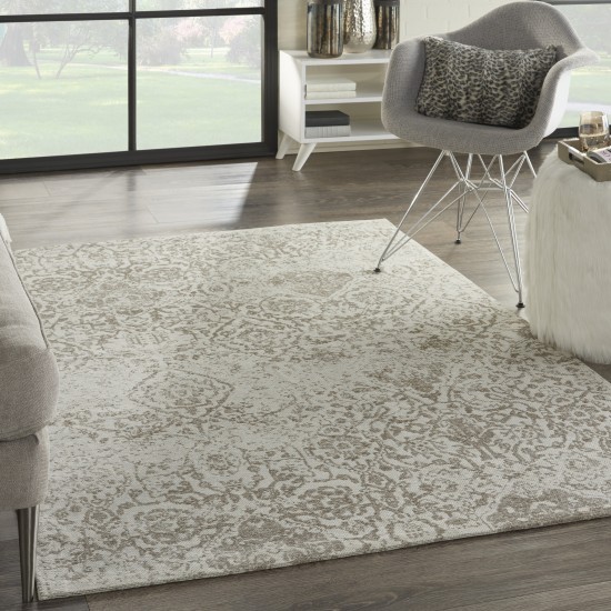 Nourison Damask DAS06 Area Rug, Ivory, 3'6" x 5'6"