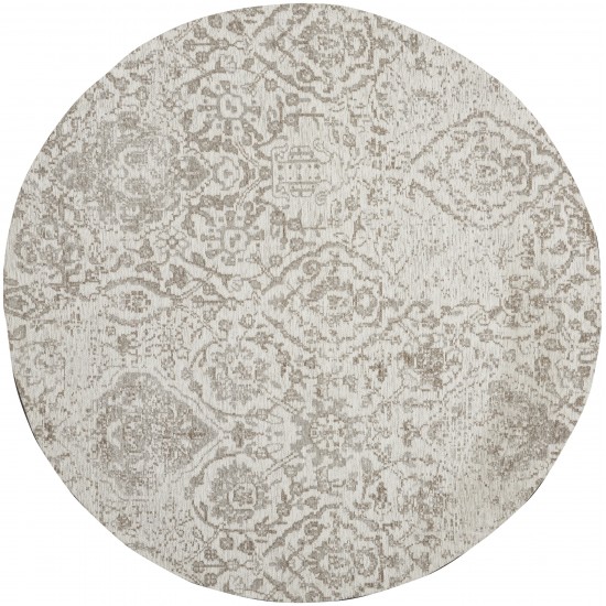 Nourison Damask DAS06 Area Rug, Ivory, 4' x Round