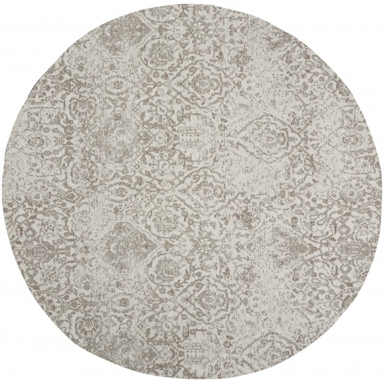 Nourison Damask DAS06 Area Rug, Ivory, 6' x Round